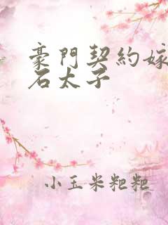 豪门契约嫁给钻石太子