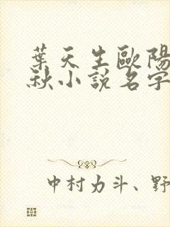 叶天生欧阳欣忆秋小说名字