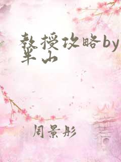 教授攻略by经半山