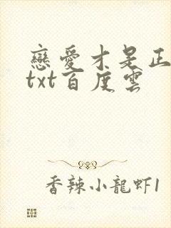 恋爱才是正经事txt百度云