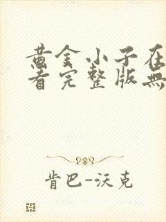 黄金小子在线观看完整版无删减高清