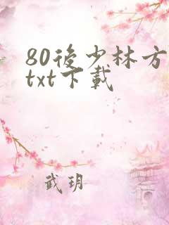 80后少林方丈txt下载