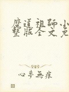 魔道祖师小说完整版全文免费阅读