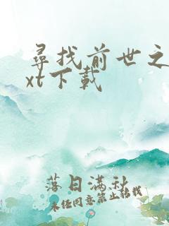 寻找前世之旅txt下载