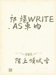 祁炀WRITE. AS车肉