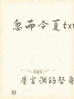 忽而今夏txt