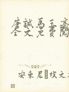 唐诚马玉亭小说全文免费阅读