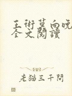 王术莫向晚小说全文阅读