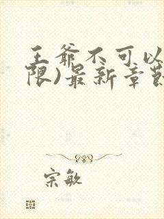 王爷不可以!(限)最新章节