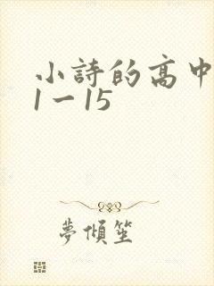 小诗的高中日记1一15