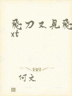 飞刀又见飞刀txt