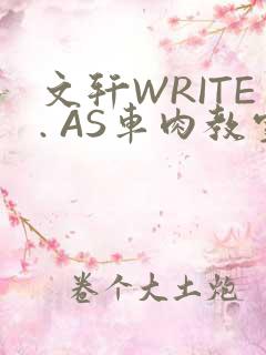 文轩WRITE. AS车肉教室