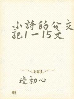 小诗的公交车日记1一15文