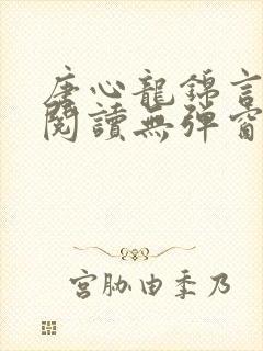唐心龙锦言免费阅读无弹窗