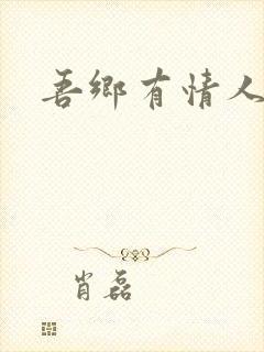 吾乡有情人小说