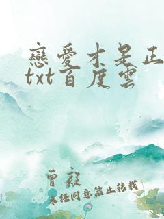 恋爱才是正经事txt百度云