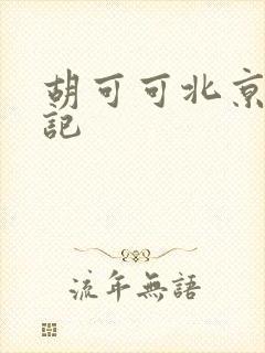胡可可北京成功记