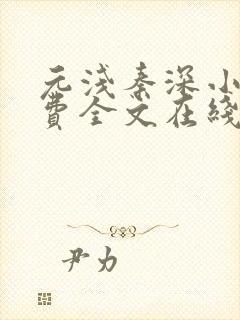 元浅秦深小说免费全文在线