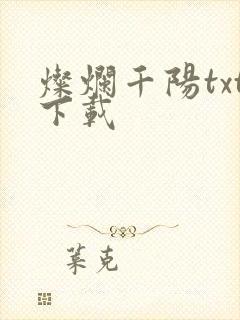 灿烂千阳txt下载