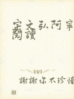 宇文弘阿宁全文阅读