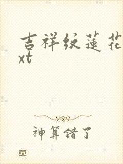 吉祥纹莲花楼txt