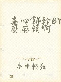 夹心饼干BY这么麻烦啊