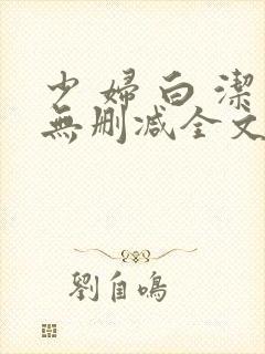 少 妇 白 洁无删减全文阅读