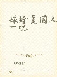 嫁给美国人的第一晚