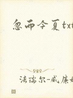 忽而今夏txt