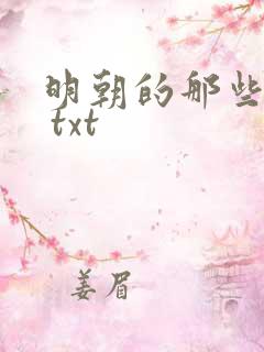 明朝的那些事儿 txt