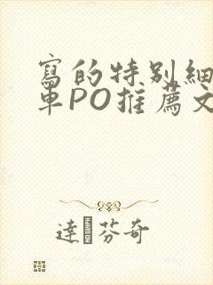 写的特别细的开车PO推荐文