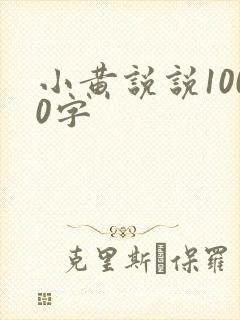 小黄说说1000字