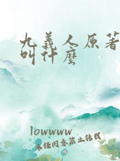 九义人原著小说叫什么