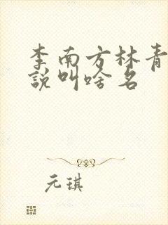 李南方林青青小说叫啥名