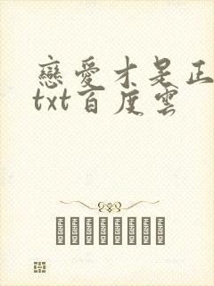 恋爱才是正经事txt百度云