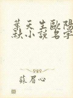 叶天生欧阳欣忆秋小说名字