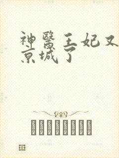 神医王妃又轰动京城了