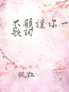 不愿让你一个人歌词
