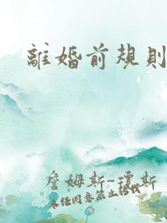 离婚前规则小说