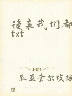 后来我们都哭了txt