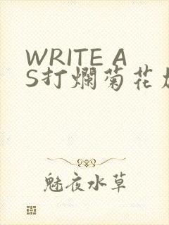 WRITE AS打烂菊花加姜