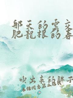 那天的云交雨合肥龙根的春天