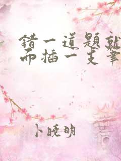 错一道题就往下面插一支笔怎么办