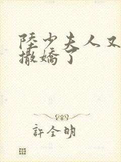 陆少夫人又双叒撒娇了