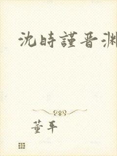 沈时谨晋渊小说