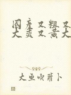 国产又粗又猛又大爽又黄大爷