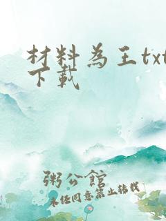 材料为王txt下载