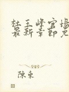 杜玉峰官场小说最新章节免费阅读