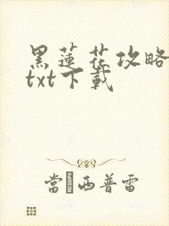 黑莲花攻略手册txt下载