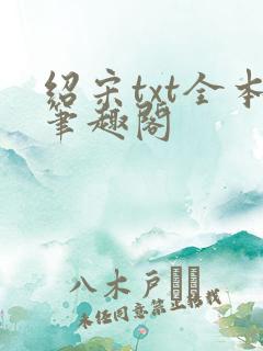 绍宋txt全本笔趣阁